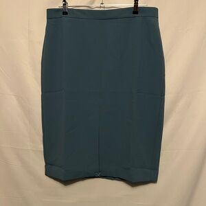 Ann Taylor Slate Blue Lined Midi Pencil Skirt Size 14P